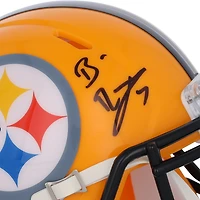 Casque mini-Speed ​​rétro dédicacé par Ben Roethlisberger des Pittsburgh Steelers Riddell Gold