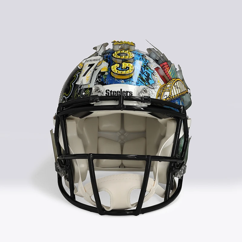 Ben Roethlisberger Pittsburgh Steelers Autographed Riddell Speed Authentic Helmet with "Big Ben" Inscription - Art by Charles Fazzino - WN55916231