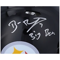 Casque Riddell Speed ​​authentique autographié par Ben Roethlisberger des Pittsburgh Steelers avec inscription « Big Ben »