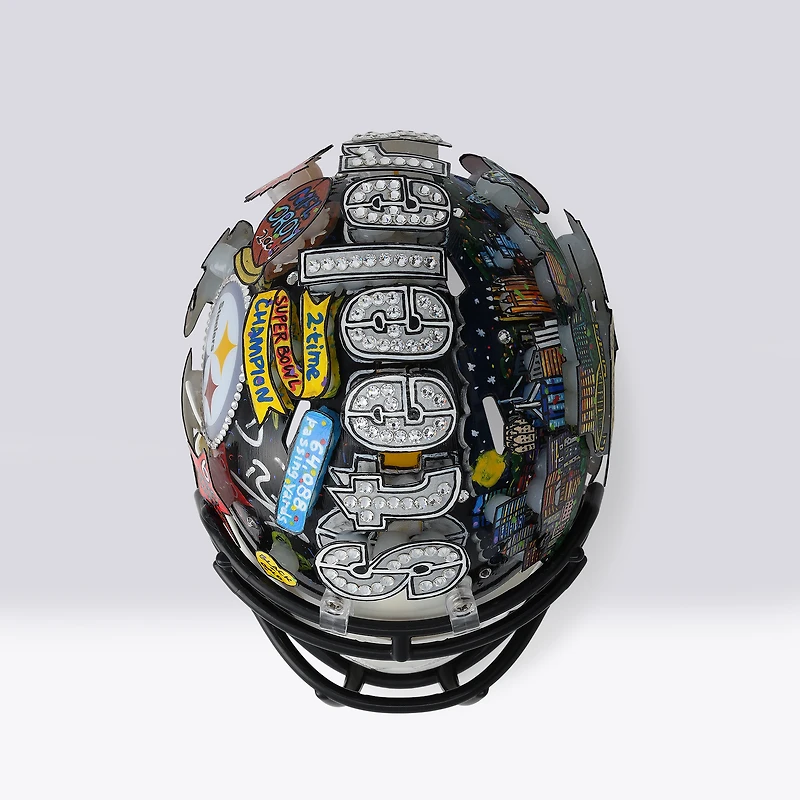 Ben Roethlisberger Pittsburgh Steelers Autographed Riddell Speed Mini Helmet  - Art by Charles Fazzino - NF70444312