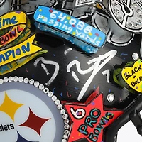 Ben Roethlisberger Pittsburgh Steelers Autographed Riddell Speed Mini Helmet  - Art by Charles Fazzino - NF70444312