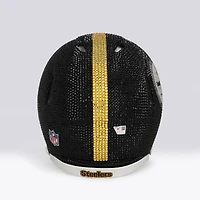 Casque Riddell Speed ​​des Steelers de Pittsburgh, autographié par Ben Roethlisberger et orné de cristaux Swarovski - Illustration par Rock On Sports