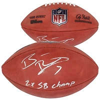 Ballon de football Wilson Duke en couleur autographié par Ben Roethlisberger des Pittsburgh Steelers avec l'inscription « 2X SB Champ »