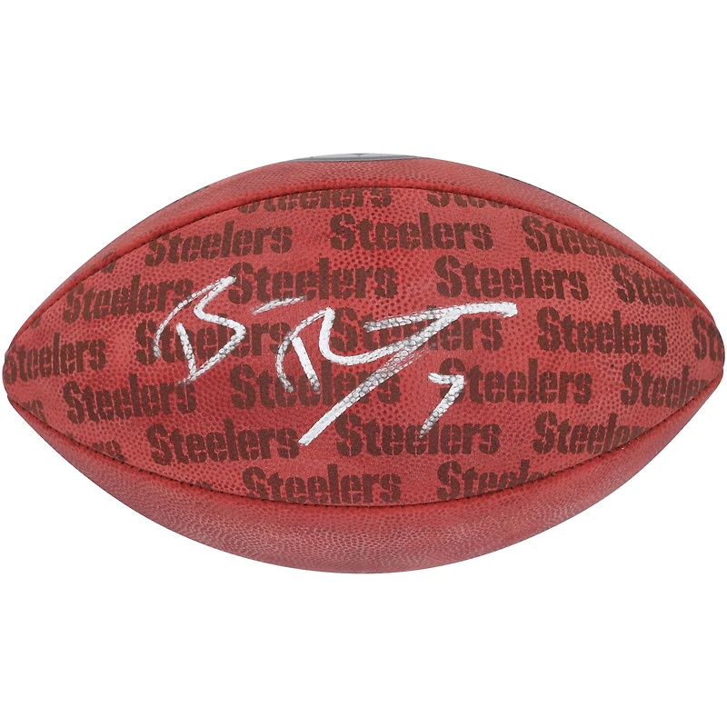 Ballon de football Wilson Duke autographié par Ben Roethlisberger des Pittsburgh Steelers
