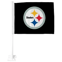 Drapeau de voiture double face noir Pittsburgh Steelers Premium