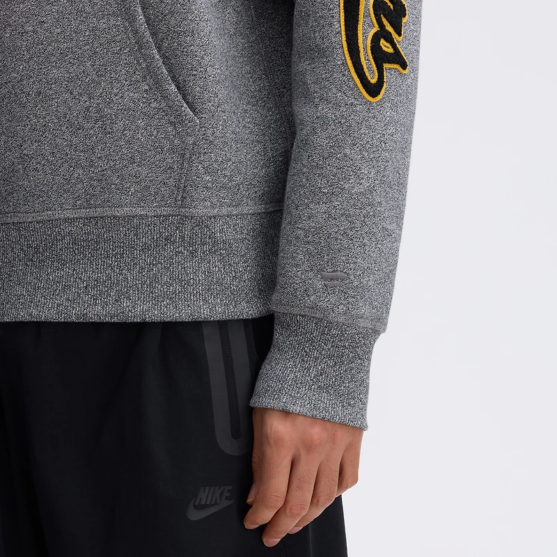 Sweat à capuche Fanatics Athletic gris chiné Pittsburgh Steelers Iconic Fleece Letterman