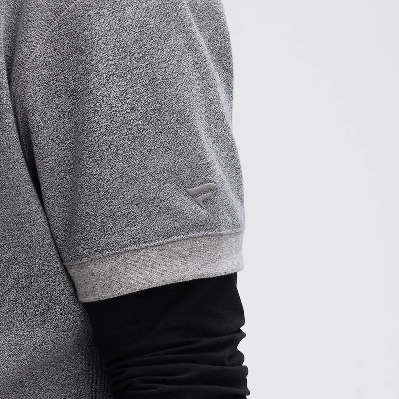 Sweat-shirt à manches courtes Fanatics Athletic gris chiné Pittsburgh Steelers Iconic Fleece