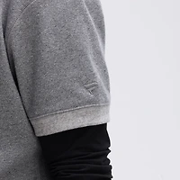 Sweat-shirt à manches courtes Fanatics Athletic gris chiné Pittsburgh Steelers Iconic Fleece