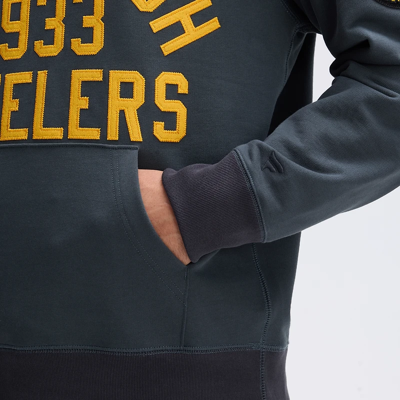 Sweat-shirt à poche emblématique Fanatics Gris anthracite Pittsburgh Steelers en polaire