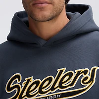 Sweat à capuche Fanatics Charcoal Pittsburgh Steelers Iconic bords en polaire