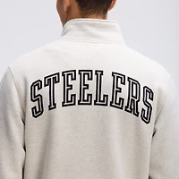Veste polaire emblématique Fanatics Oatmeal Pittsburgh Steelers à fermeture éclair intégrale