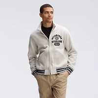 Veste polaire emblématique Fanatics Oatmeal Pittsburgh Steelers à fermeture éclair intégrale