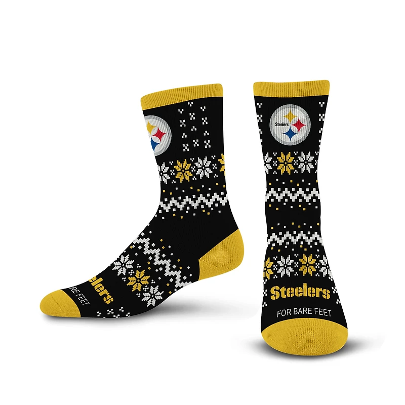 For Bare Feet Black Pittsburgh Steelers Team Sweater Socks