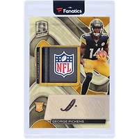 Carte recrue autographiée Panini Spectra NFL Shield Relic Gold Vinyl #218 #1/1 2022 des Pittsburgh Steelers