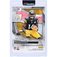 Carte recrue autographiée Panini Spectra NFL Shield Relic Gold Vinyl #218 #1/1 2022 des Pittsburgh Steelers