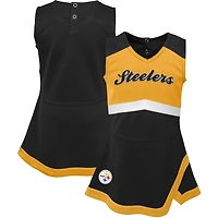 Robe pull Capitaine Cheer Pittsburgh Steelers noire pour bébé fille