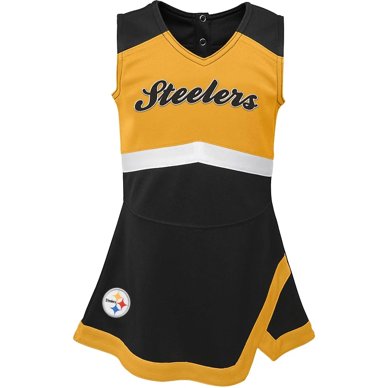 Robe pull Capitaine Cheer Pittsburgh Steelers noire pour bébé fille
