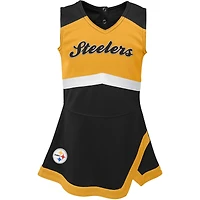 Robe pull Capitaine Cheer Pittsburgh Steelers noire pour bébé fille