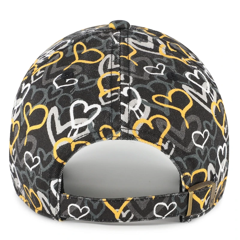 Casquette ajustable « 47 Black Pittsburgh Steelers Mural Clean Up » pour filles de l'école maternelle