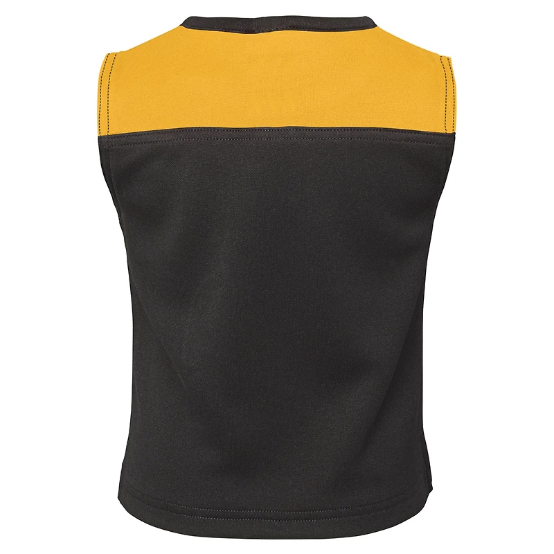 Ensemble deux pièces de pom-pom girl Spirit Pittsburgh Steelers pour filles d'âge préscolaire noir avec bloomers