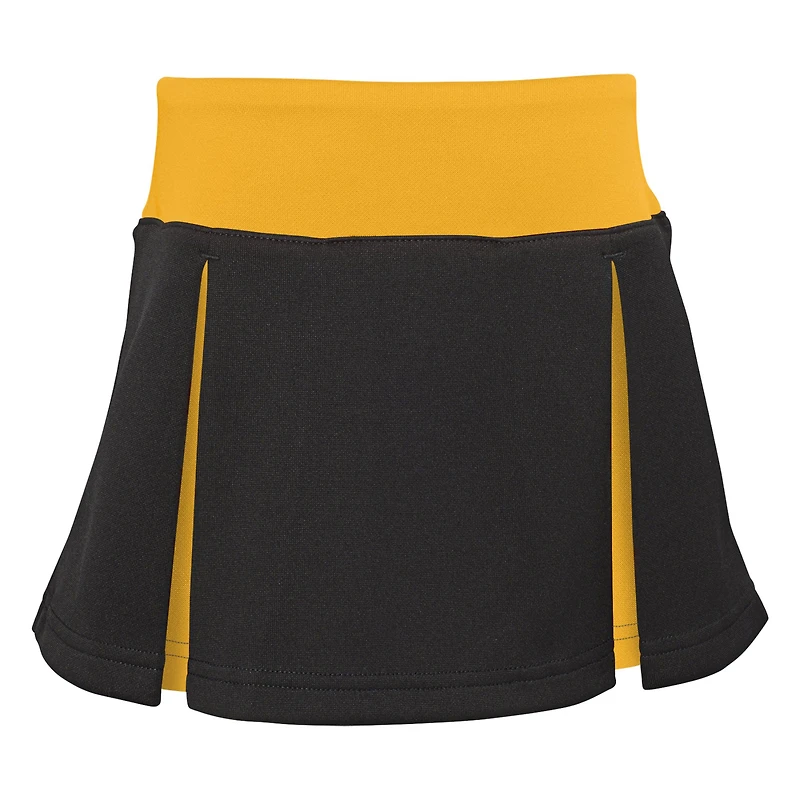 Ensemble deux pièces de pom-pom girl Spirit Pittsburgh Steelers pour filles d'âge préscolaire noir avec bloomers