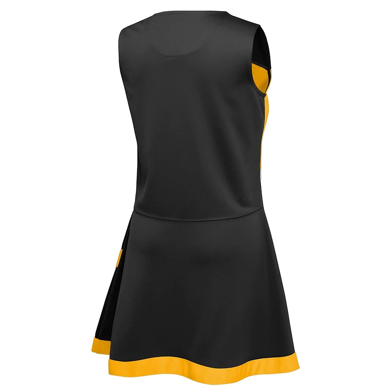 Filles préscolaires Pittsburgh Steelers noir deux pièces Cheer Captain Jumper Dress avec Bloomer Set