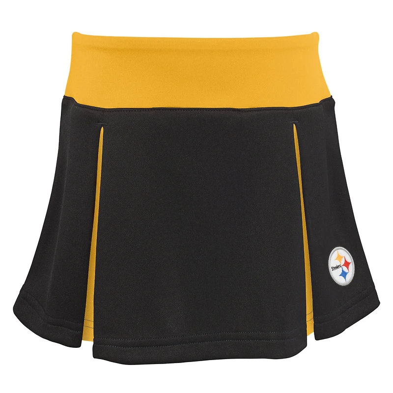 Girls Youth Black Pittsburgh Steelers Spirit Two-Piece Cheerleader Set