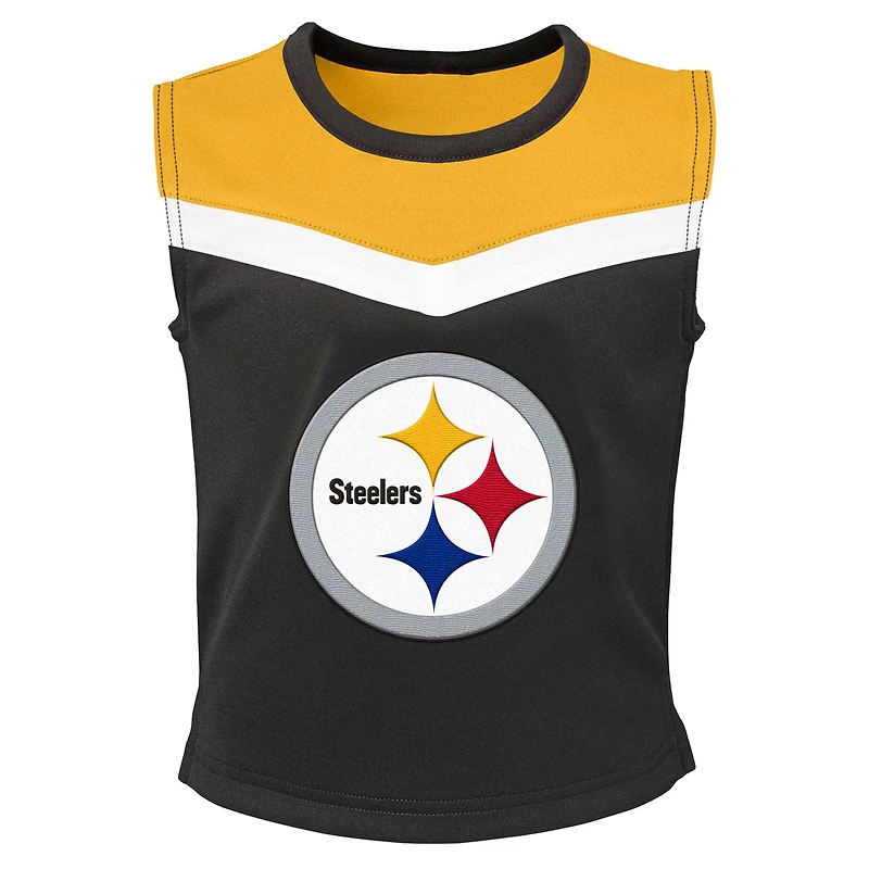 Ensemble deux pièces de pom-pom girl Pittsburgh Steelers Spirit noir pour filles