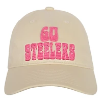 Girls Youth Outerstuff Cream Pittsburgh Steelers Blitz Adjustable Hat