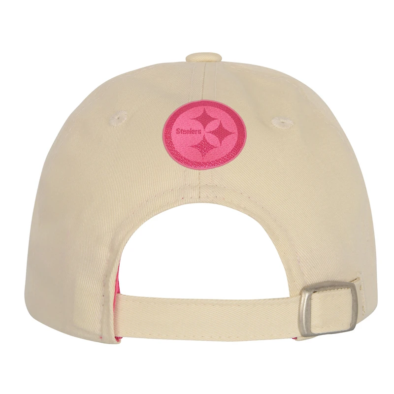 Casquette ajustable Blitz des Steelers de Pittsburgh pour filles Outerstuff Cream