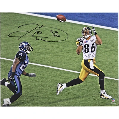 Photo dédicacée de Hines Ward, joueur des Steelers de Pittsburgh, lors du Super Bowl XL (40 x 50 cm).