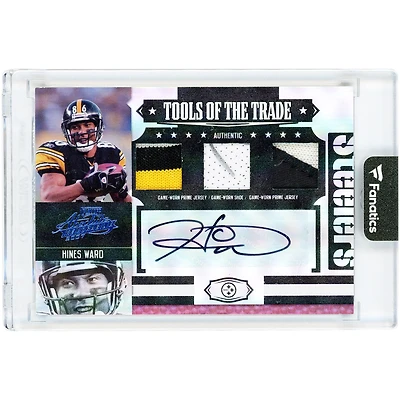 Carte autographiée par Hines Ward des Steelers de Pittsburgh, série éliminatoire Absolute Triple Game Relics 2007, n° TOT-68, n° 3/5