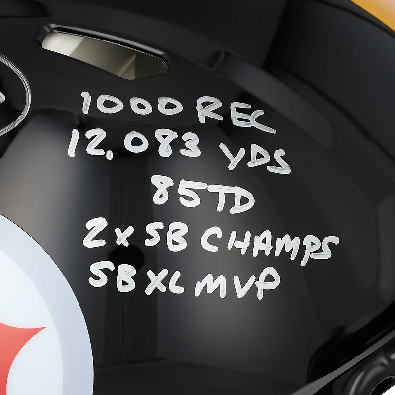 Casque Riddell Speed ​​Authentic autographié par Hines Ward des Steelers de Pittsburgh, avec inscriptions multiples - Édition limitée n° 10/10