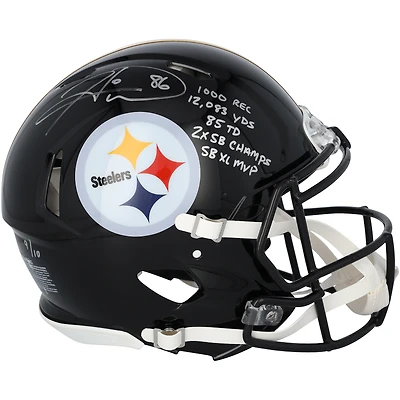 Hines Ward Pittsburgh Steelers Autographed Riddell Speed Authentic Helmet with Multiple Inscriptions