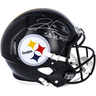 Casque authentique Riddell Speed ​​autographié par Hines Ward des Pittsburgh Steelers avec inscription « SB XL MVP »