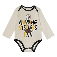 Infant Outerstuff  Black Pittsburgh Steelers Little Champ Three-Piece Set