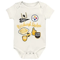 Ensemble de body trois pièces pour bébé et nouveau-né Outerstuff Pittsburgh Steelers Littlest Player