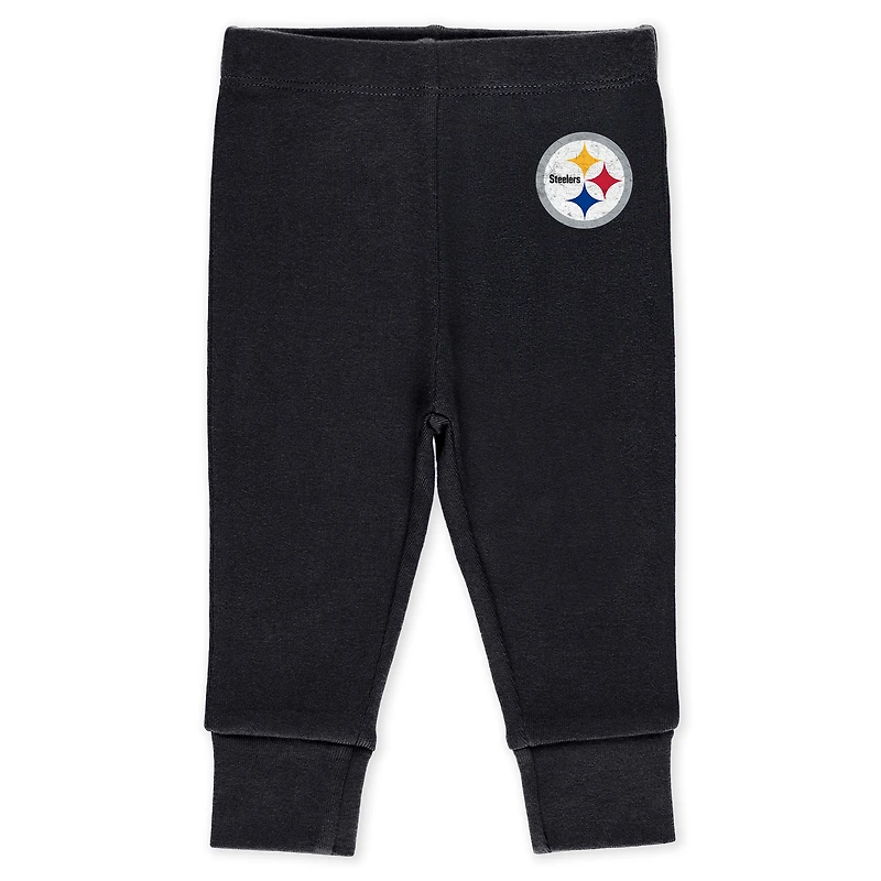 Vêtements pour bébés et nouveau-nés par Erin Andrews Pittsburgh Steelers Ensemble trois pièces Body pantalon Turn Me Around