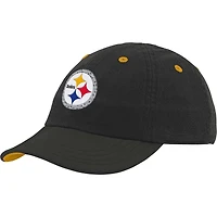 Casquette souple noire Pittsburgh Steelers Team Slouch Flex pour bébé