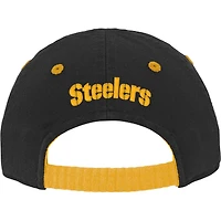 Casquette souple noire Pittsburgh Steelers Team Slouch Flex pour bébé