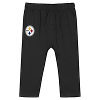 Ensemble body et pantalon à manches longues pour bébé doré/noir Pittsburgh Steelers Double Up