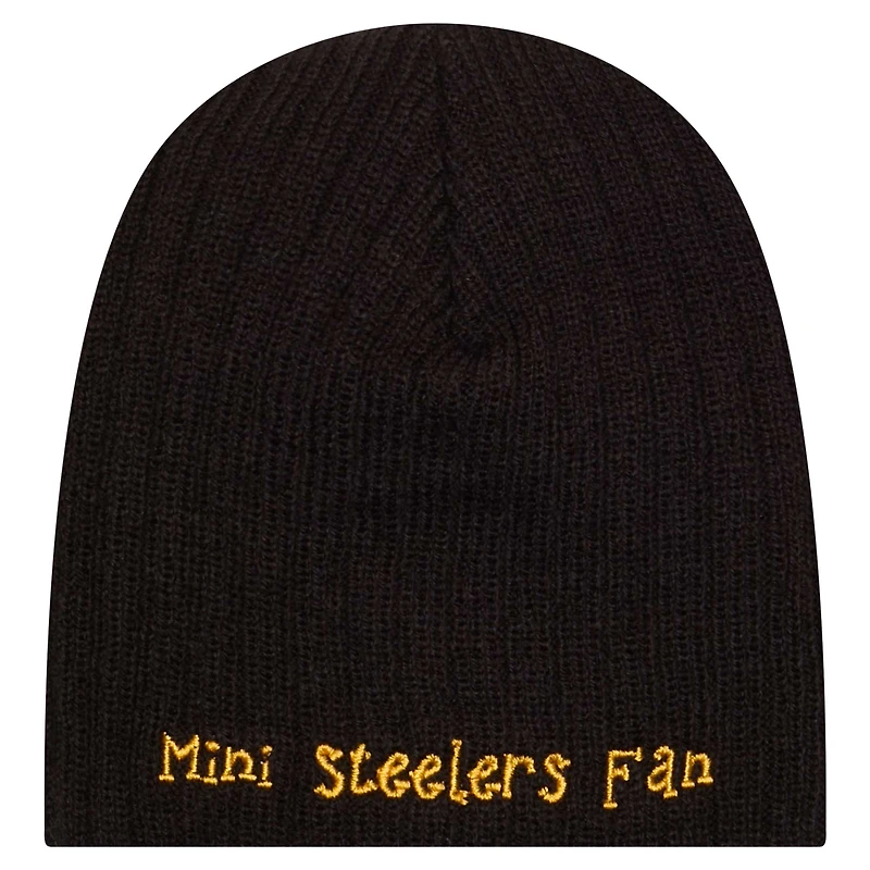 Infant New Era Black Pittsburgh Steelers Mini Knit Hat