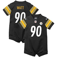 Nike T.J. pour bébé Watt Black Pittsburgh Steelers Game Barboteuse en jersey