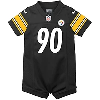 Nike T.J. pour bébé Watt Black Pittsburgh Steelers Game Barboteuse en jersey