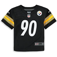 Maillot de jeu Nike T.J. Watt noir pour enfant des Pittsburgh Steelers
