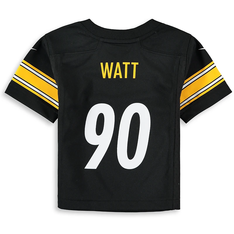 Maillot de jeu Nike T.J. Watt noir pour enfant des Pittsburgh Steelers