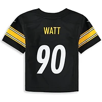 Maillot de jeu Nike T.J. Watt noir pour enfant des Pittsburgh Steelers