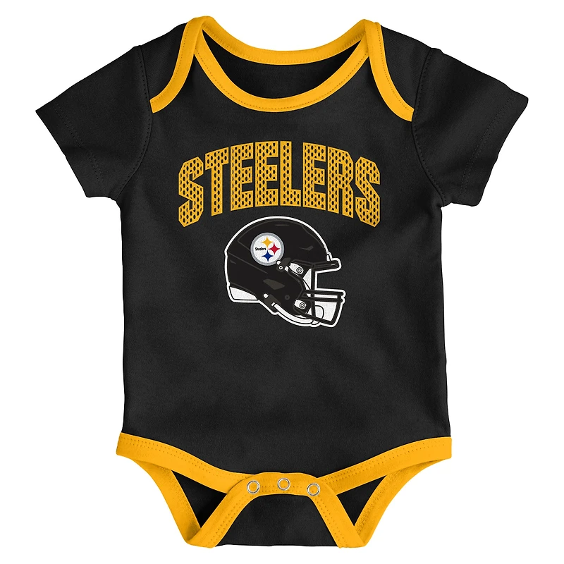 Infant Outerstuff Pittsburgh Steelers All Day Play Three-Piece Bodysuit Set