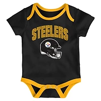 Infant Outerstuff  Pittsburgh Steelers All Day Play Three-Piece Bodysuit Set