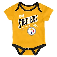 Ensemble trois pièces pour bébé Outerstuff Pittsburgh Steelers All Day Play